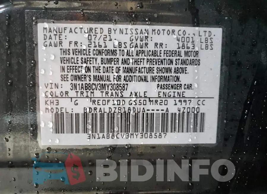 3N1AB8CV3MY308587 Photo# 12