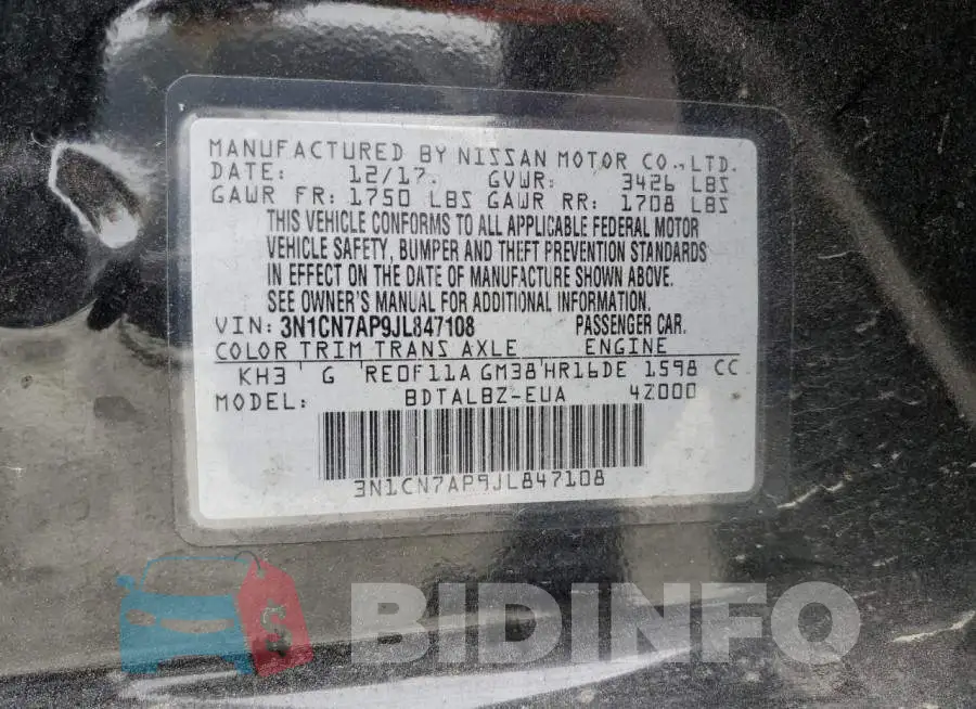 3N1CN7AP9JL847108 Photo# 12