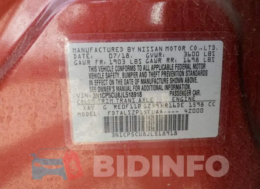 3N1CP5CU8JL518918 Photo# 13