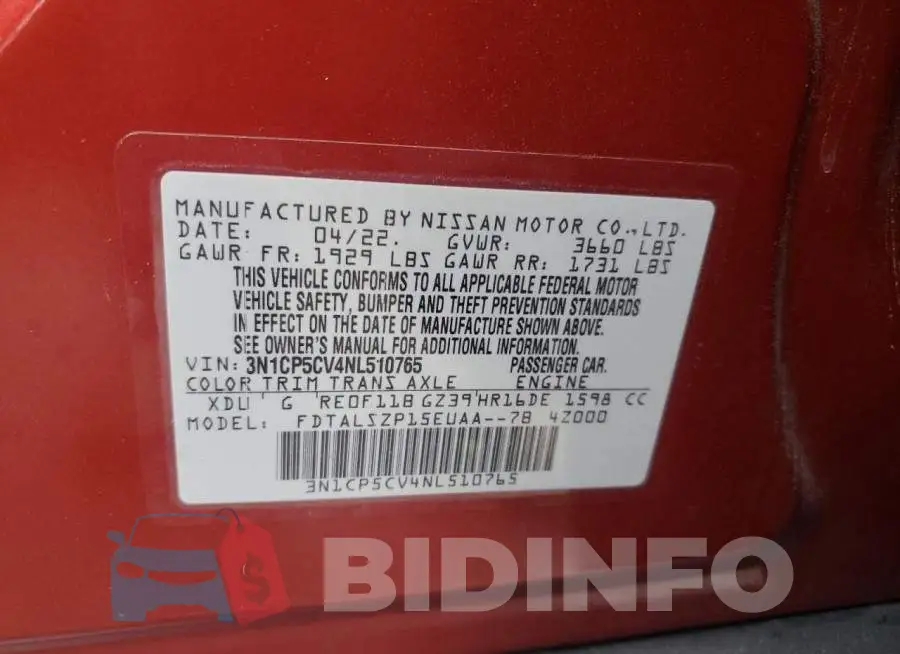 3N1CP5CV4NL510765 Photo# 12