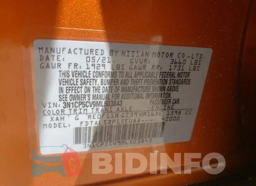 3N1CP5CV9ML503843 Photo# 12