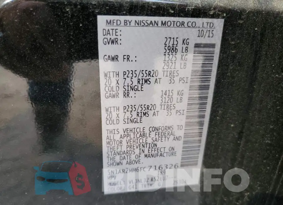 5N1AR2MM6FC716326 Photo# 13