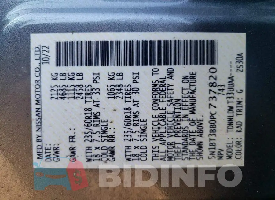 5N1BT3BB0PC737820 Photo# 12