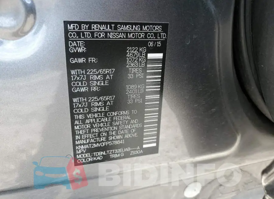 KNMAT2MV0FP578841 Photo# 12