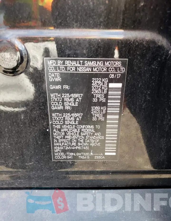 KNMAT2MV4HP617451 Photo# 14