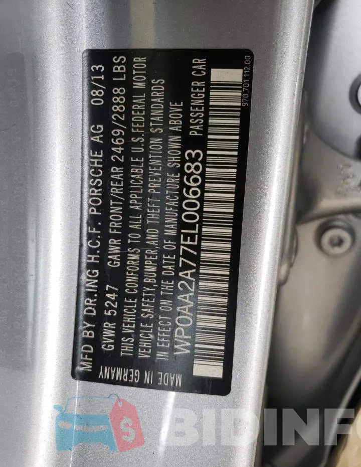 WP0AA2A77EL006683 Photo# 12