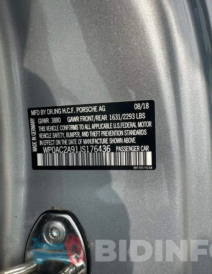 WP0AC2A91JS176436 Photo# 10