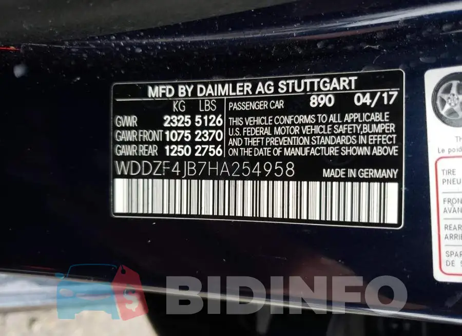 WDDZF4JB7HA254958 Photo# 12