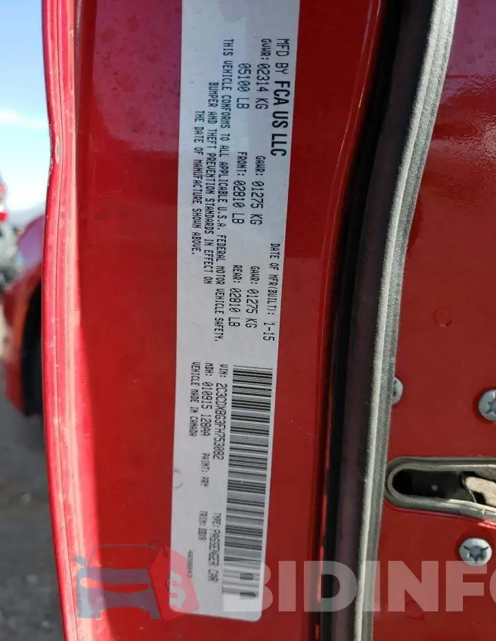 2C3CDXBG3FH753082 Photo# 12