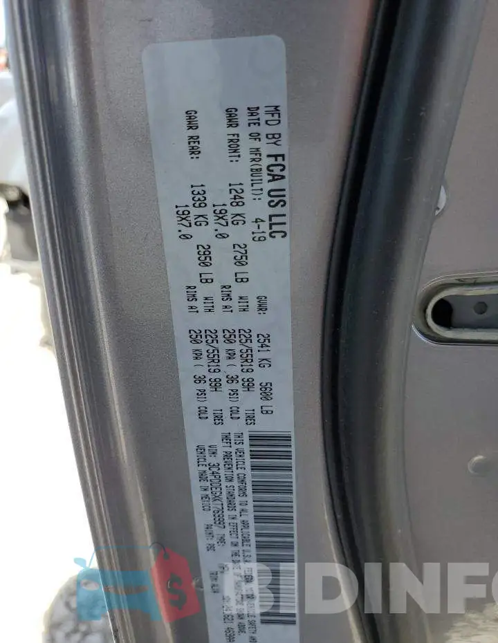 3C4PDDEGXKT769997 Photo# 12