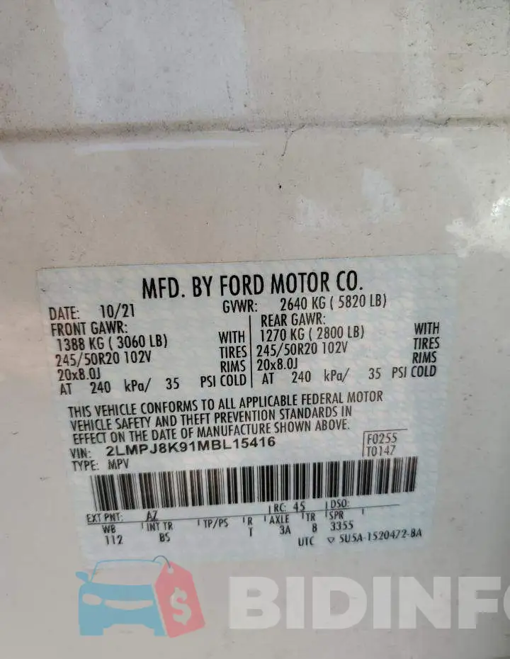 2LMPJ8K91MBL15416 Photo# 13