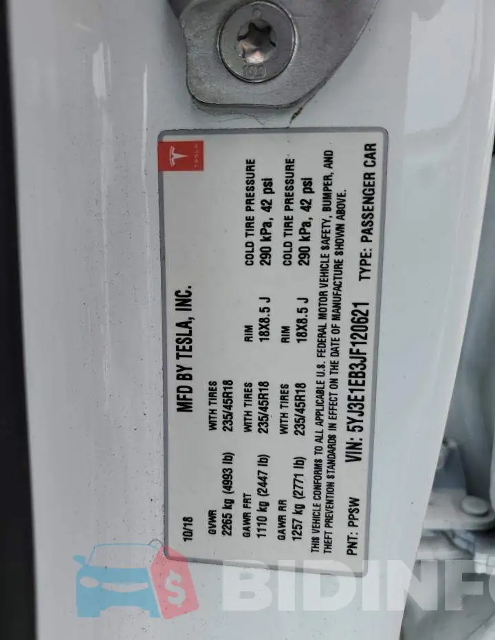 5YJ3E1EB3JF120621 Photo# 12