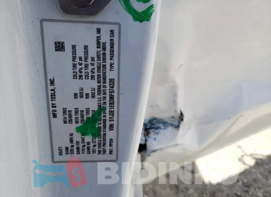 5YJ3E1EB3MF974335 Photo# 13