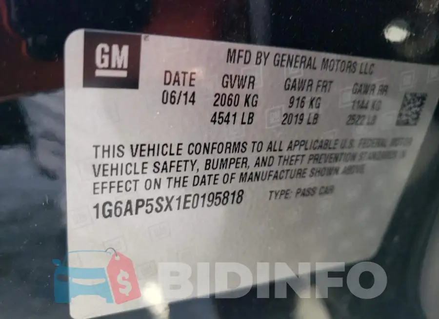 1G6AP5SX1E0195818 Photo# 12