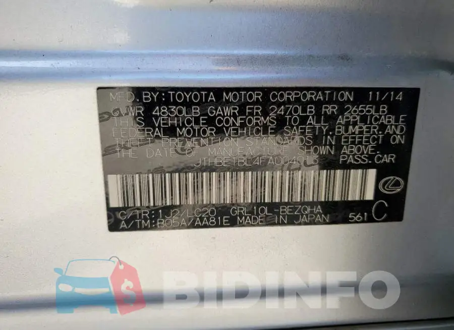 JTHBE1BL4FA004013 Photo# 12