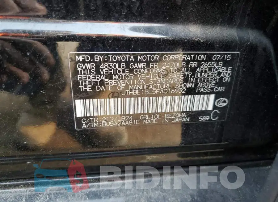 JTHBE1BL5FA016932 Photo# 12