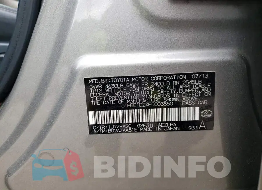 JTHBE1D2XE5003850 Photo# 12