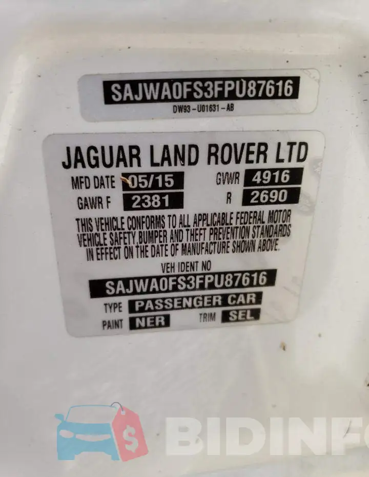 SAJWA0FS3FPU87616 Photo# 12