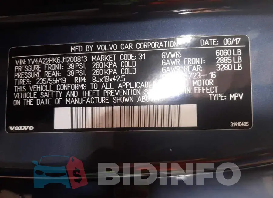 YV4A22PK6J1200813 Photo# 12