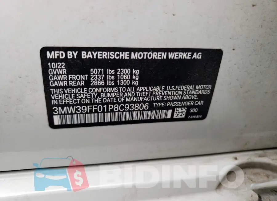 3MW39FF01P8C93806 Photo# 12