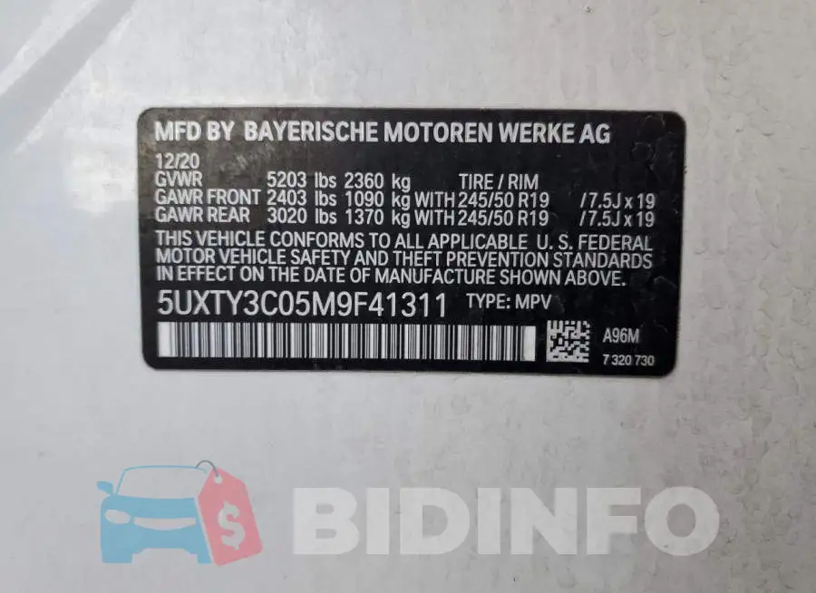 5UXTY3C05M9F41311 Photo# 13