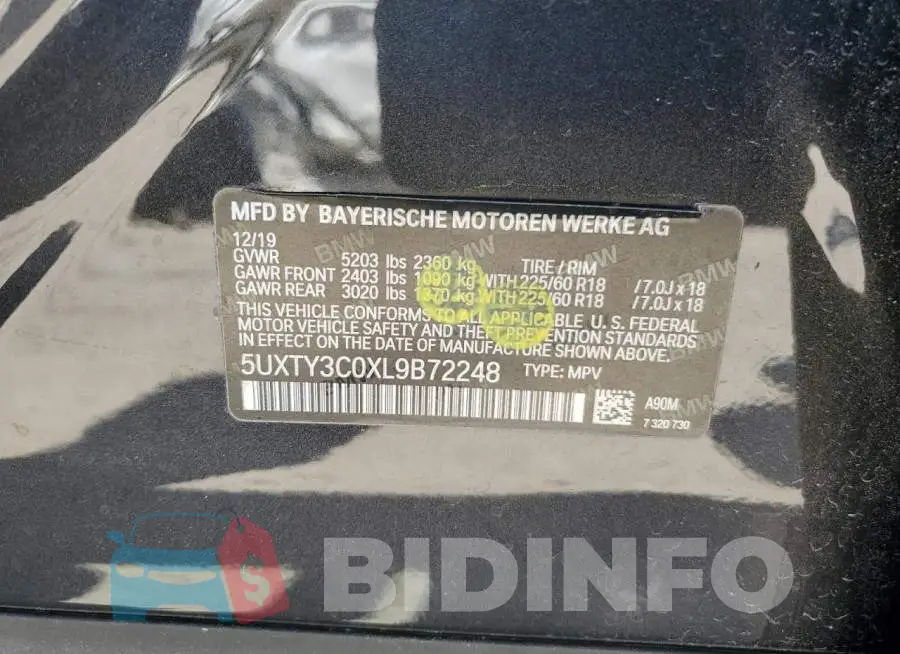 5UXTY3C0XL9B72248 Photo# 13