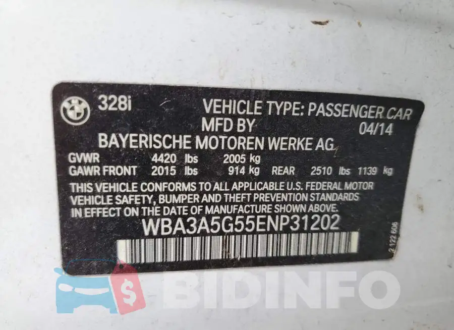 WBA3A5G55ENP31202 Photo# 13