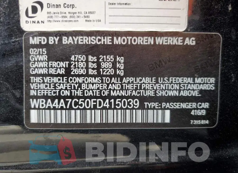 WBA4A7C50FD415039 Photo# 12