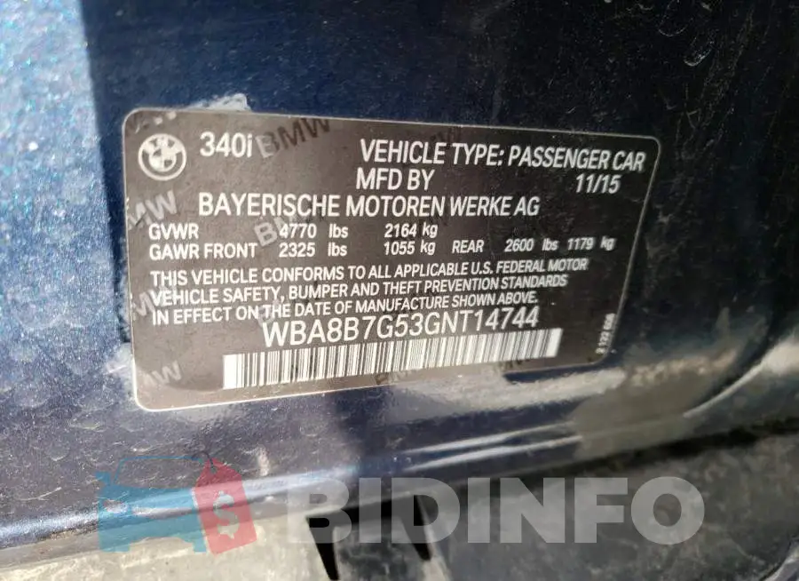 WBA8B7G53GNT14744 Photo# 13