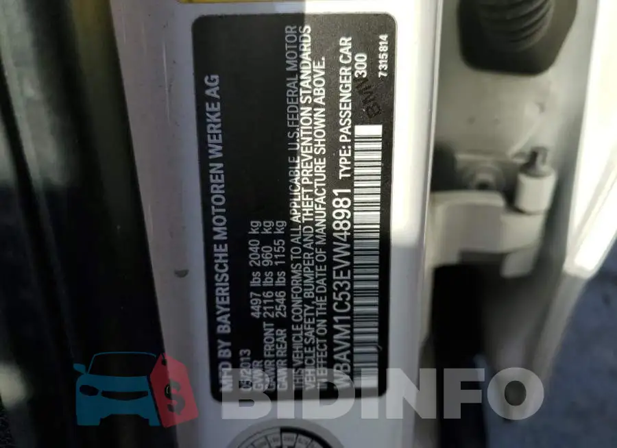 WBAVM1C53EVW48981 Photo# 12