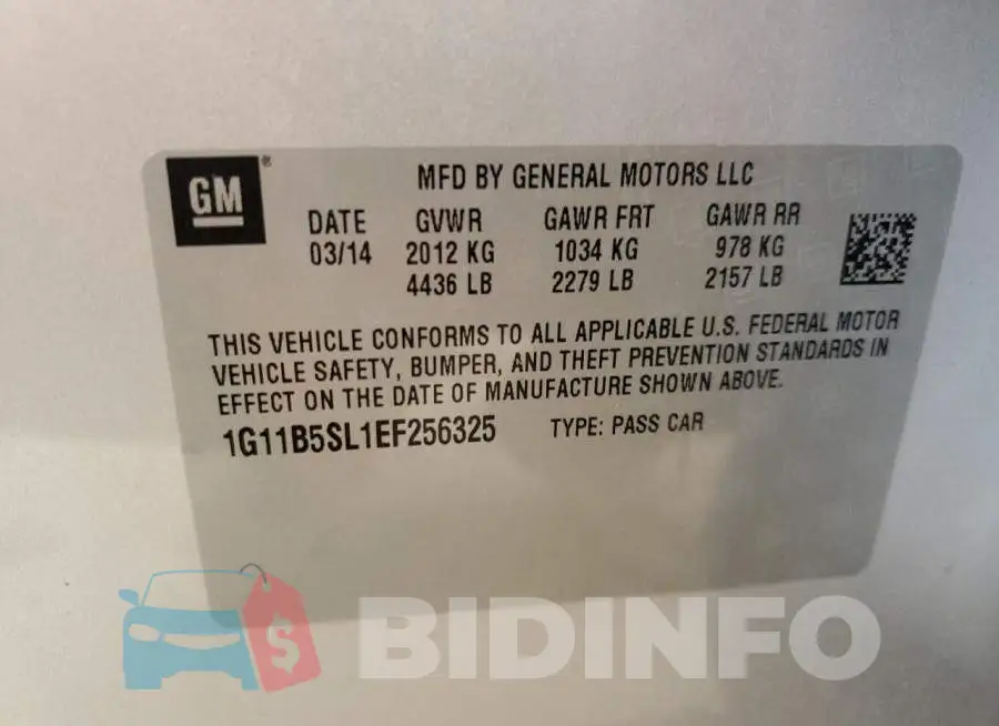 1G11B5SL1EF256325 Photo# 12