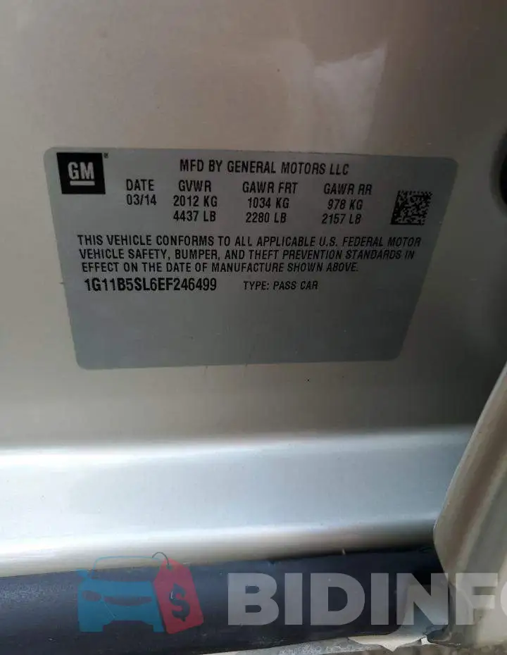 1G11B5SL6EF246499 Photo# 12
