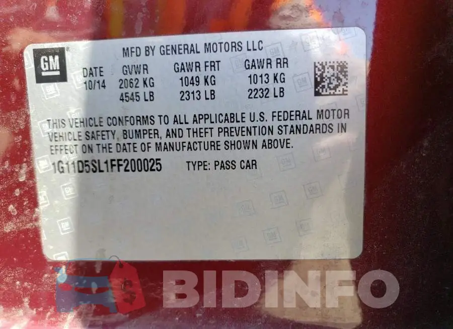 1G11D5SL1FF200025 Photo# 12