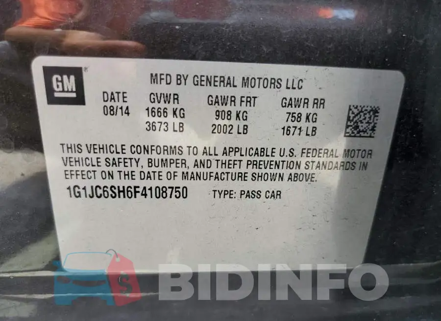 1G1JC6SH6F4108750 Photo# 13