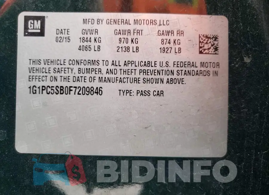 1G1PC5SB0F7209846 Photo# 12