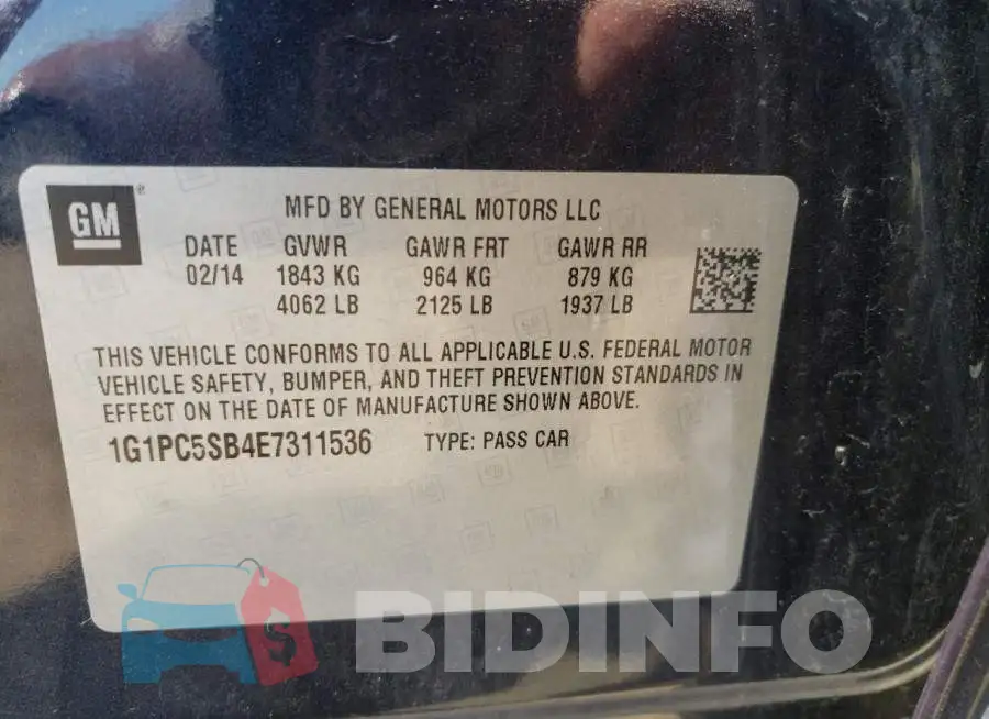 1G1PC5SB4E7311536 Photo# 12