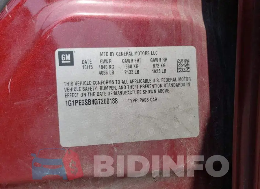 1G1PE5SB4G7200188 Photo# 12