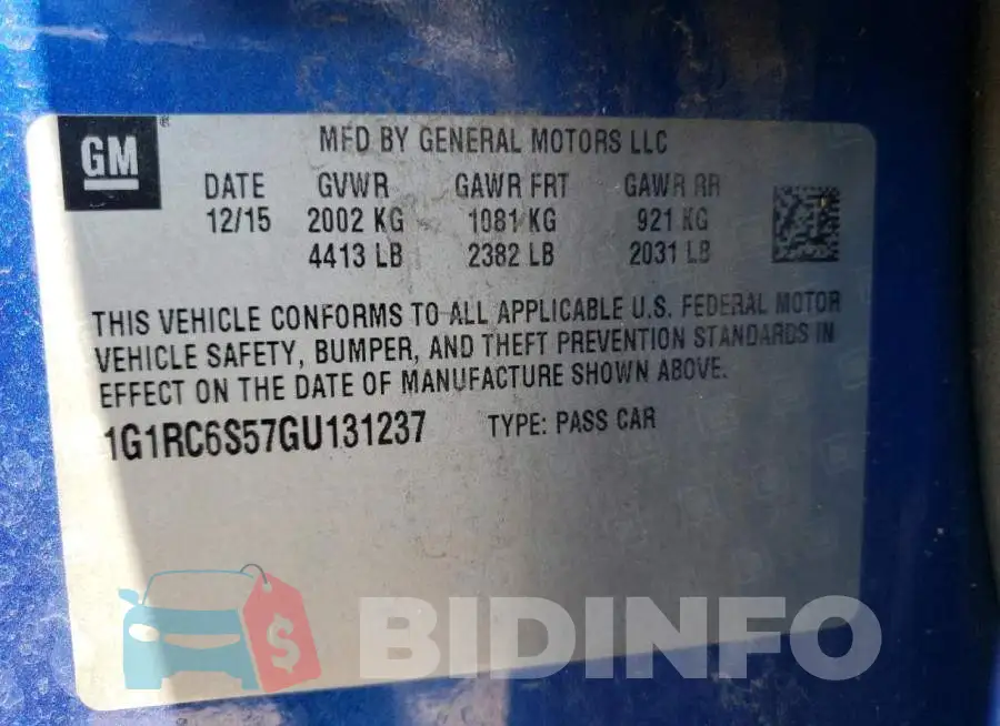 1G1RC6S57GU131237 Photo# 12