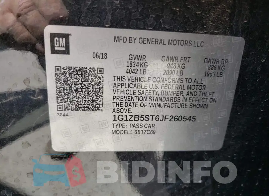 1G1ZB5ST6JF260545 Photo# 12