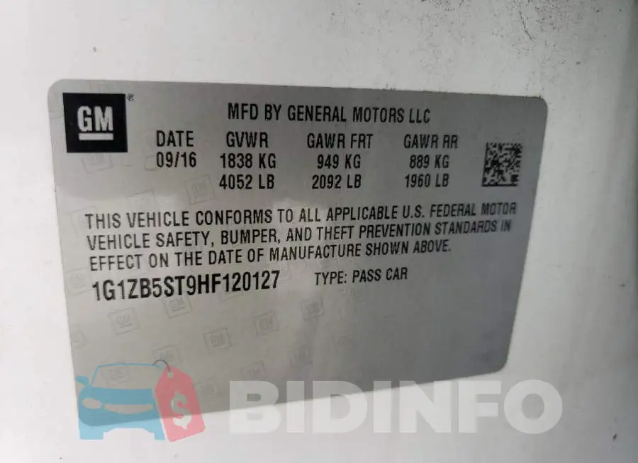 1G1ZB5ST9HF120127 Photo# 13