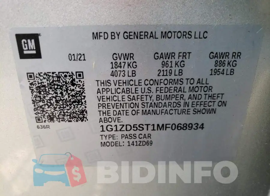 1G1ZD5ST1MF068934 Photo# 12