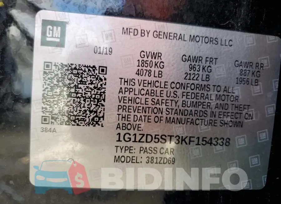 1G1ZD5ST3KF154338 Photo# 13