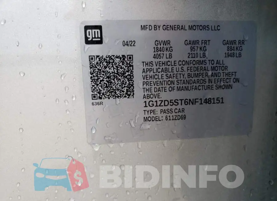 1G1ZD5ST6NF148151 Photo# 13
