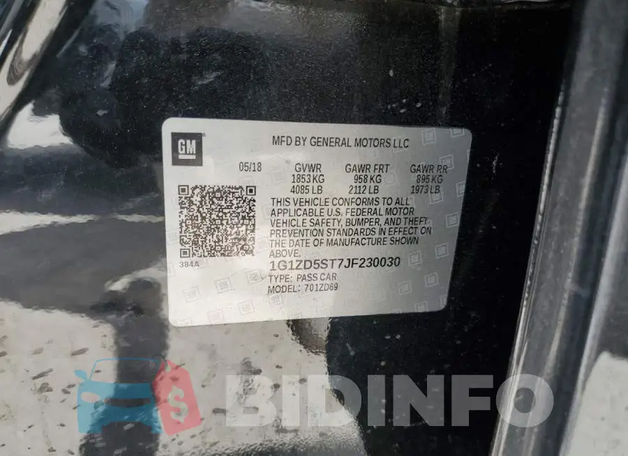 1G1ZD5ST7JF230030 Photo# 13