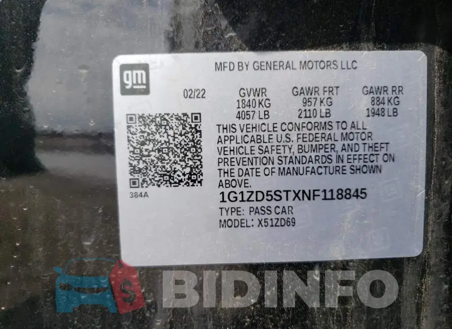 1G1ZD5STXNF118845 Photo# 13