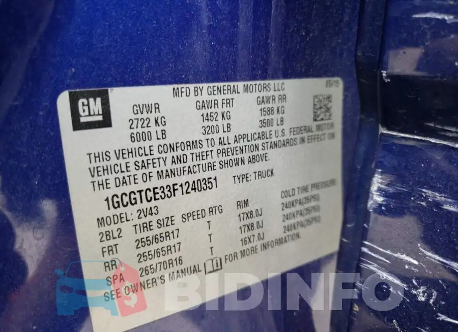 1GCGTCE33F1240351 Photo# 12