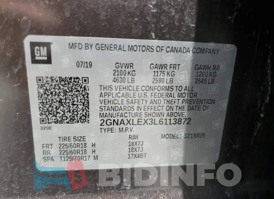 2GNAXLEX3L6113872 Photo# 14