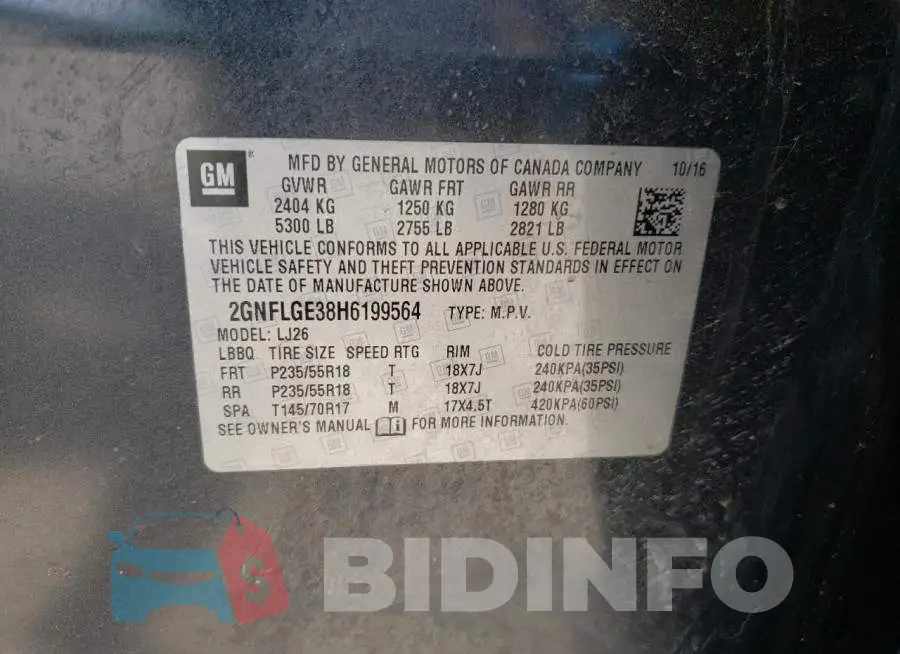 2GNFLGE38H6199564 Photo# 13