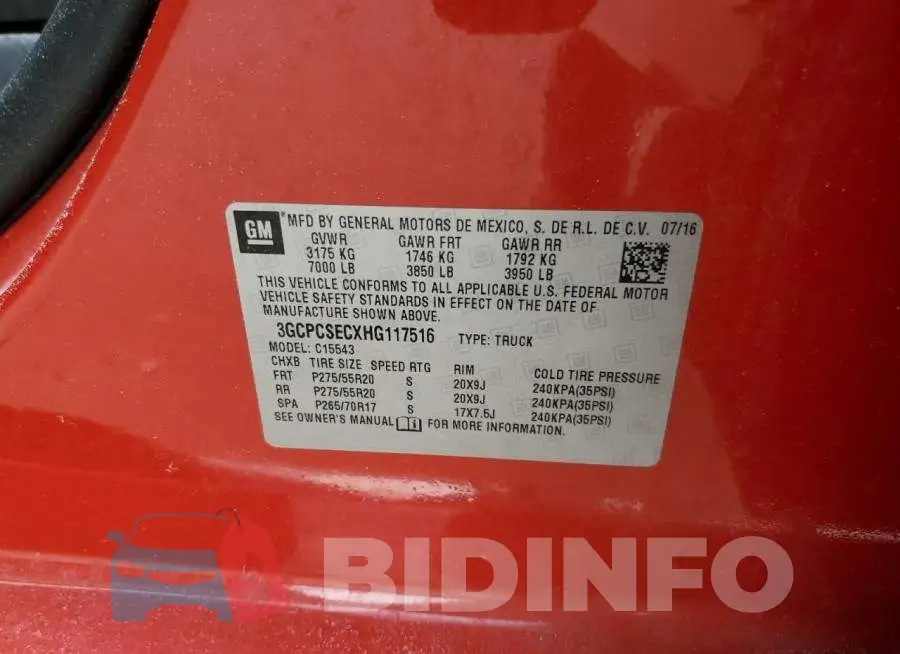 3GCPCSECXHG117516 Photo# 12