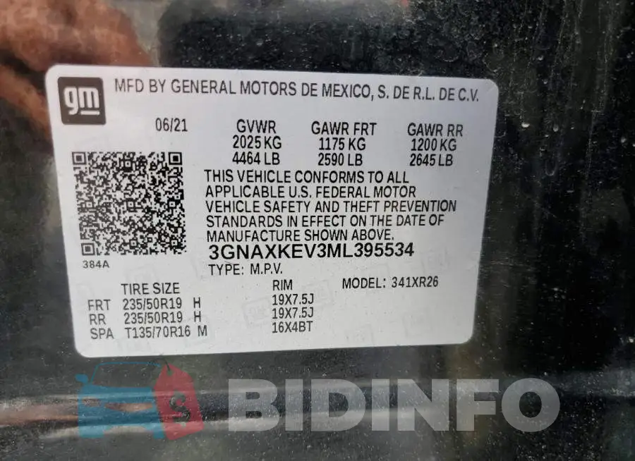 3GNAXKEV3ML395534 Photo# 13